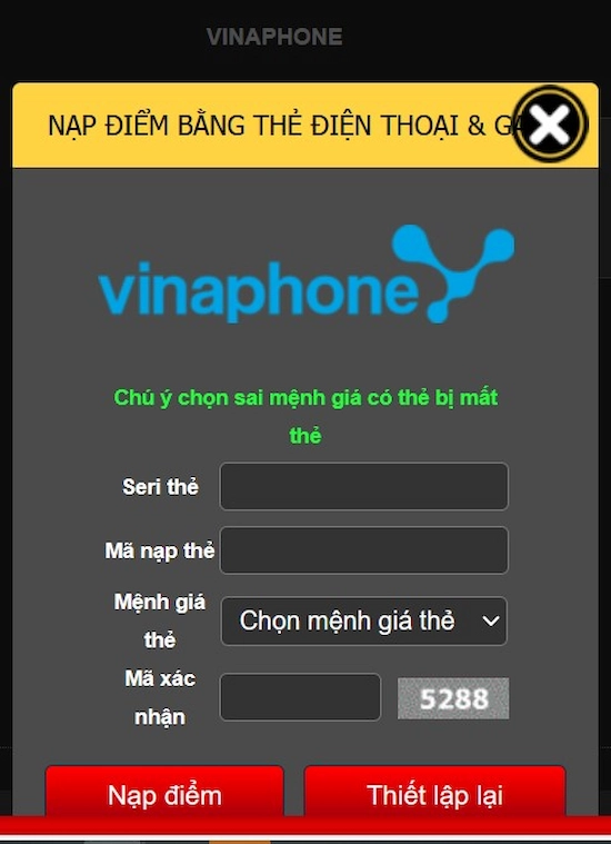 Nạp Tiền BET168